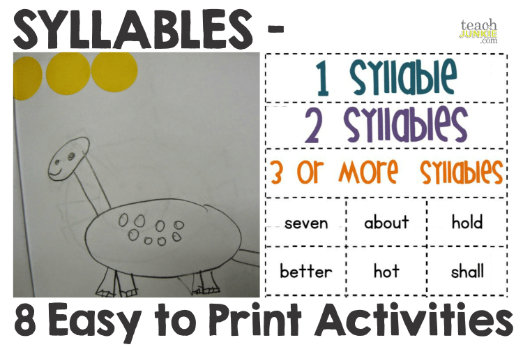 Counting Syllables Printables : Syllables - 8 Easy to Print Activities Teach Junkie