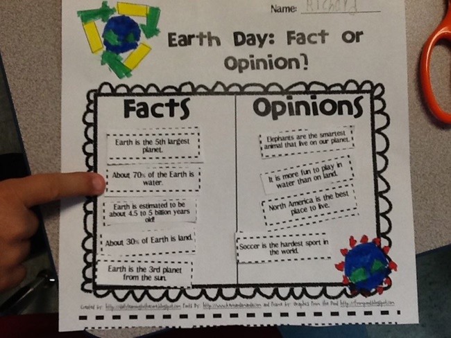 Earth Day Fact or Opinion - Teach Junkie