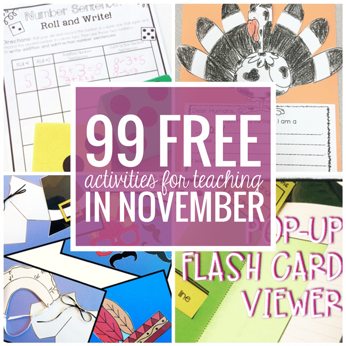 Free November Activities and Printable Resources