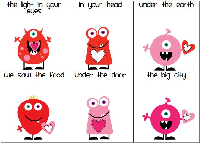 Valentine Fry Fluency Phrases - Teach Junkie