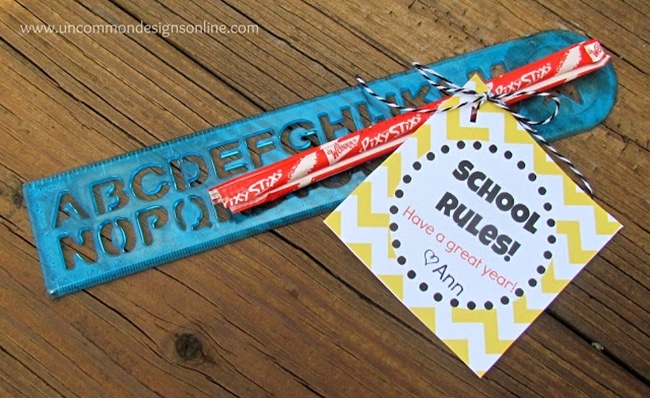 Teach Junkie: 31 creative back to school treats for students {printables} - School Rule Printable Ruler Tag Teach Junkie: 31 creative back to school treats for students {printables}
