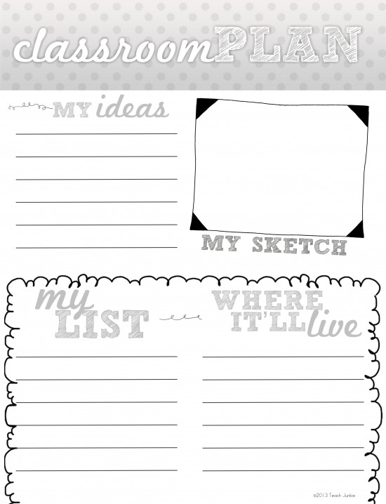 Teach Junkie: Back to School Classroom Plan Free Printable